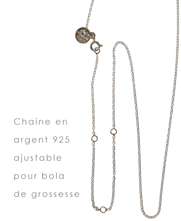 chaine bola grossesse argent ajustable